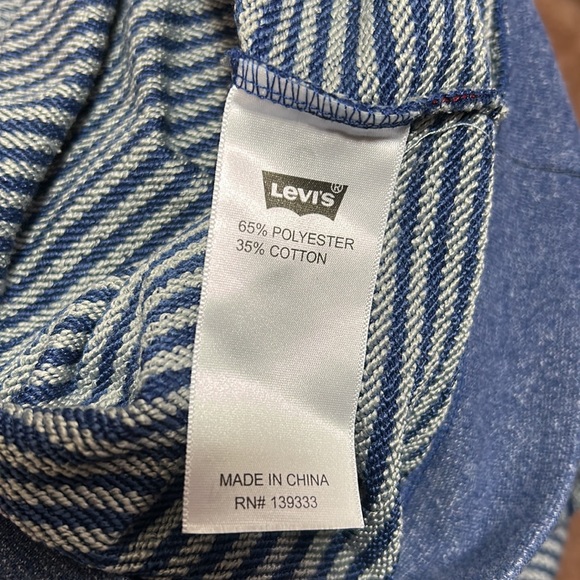 Like New Levi Sweatshirt. Striped Blue & Gray. Sz Med - Picture 6 of 7